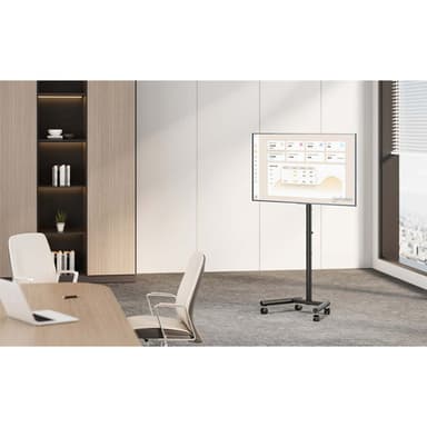 Manhattan Trolley Mount Stand for TV & Monitors, For screens: 13" to 42", VESA compatibility: all between 75X75 to 200x200mm - check the dimensions of the four mounting holes on back of screen to ensure it fits, Max 20kg, Height-adjustable to six levels, Bracket view 4