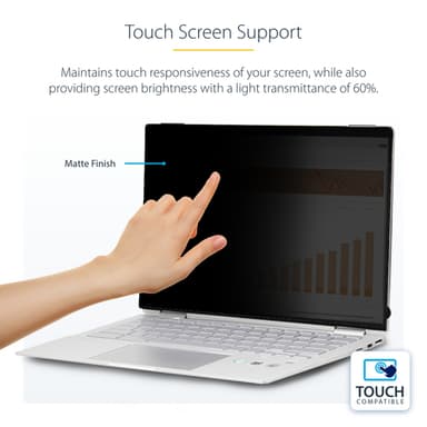 StarTech.com 13.5-inch 3:2 Flip-Over Privacy Screen with Touch, Anti-Glare Privacy Filter, Laptop Monitor Screen Protector with 51% Blue Light Reduction view 13