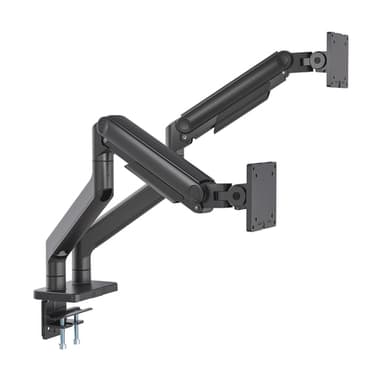 Manhattan Dual Desk Mount for TV & Monitors (Full Motion Spring), For screens 13" to 45", Clamp or Grommet Assembly, VESA compatibility: 75x75 and 100x100mm - check the dimensions of the four mounting holes on back of screen to ensure it fits, Max 20kg (each) view 4