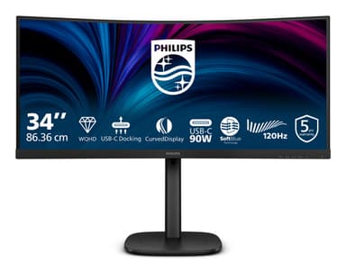 Philips 3000 series 34B2U3600C/00 computer monitor 86.4 cm (34") 3440 x 1440 pixels Wide Quad HD LCD Black view 1