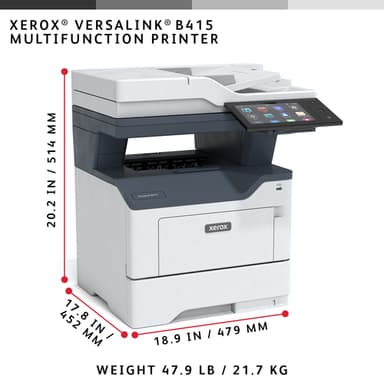 Xerox VersaLink B415 A4 47ppm Duplex Copy/Print/Scan/Fax PS3 PCL5e/6 2 Trays Total 650 Sheets view 20