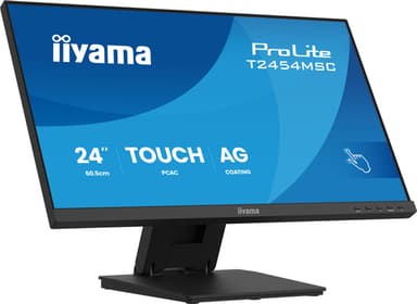iiyama ProLite T2454MSC-B3AG computer monitor 60.5 cm (23.8") 1920 x 1080 pixels Full HD LED Touchscreen Multi-user Black view 1