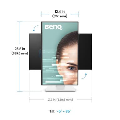 BenQ GW2490TC computer monitor 61 cm (24") 1920 x 1080 pixels Full HD LED Black, White view 5