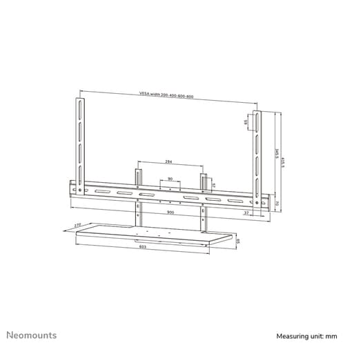 Neomounts AV40-500BL Keyboard shelf kit 43-110" - VESA - max 2,5 kg - universal