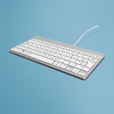 R-Go Tools Ergonomic keyboard R-Go Compact Break, compact keyboard with break software, QWERTY (UK), wired, white view 1