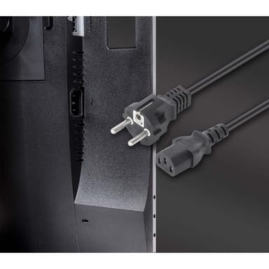 Manhattan Mains Power Cord/Cable, Euro 2-pin plug (CEE 7/4 Schuko) to C13 Female (kettle lead), 1m, 10A, Black, Lifetime Warranty view 6