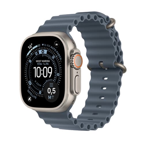Apple Watch Ultra 3 GPS + Cellular 49mm Natural Titanium Case with Anchor Blue Ocean Band