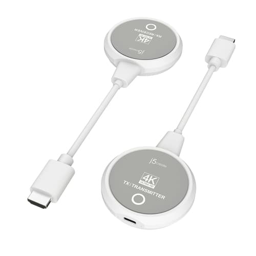 j5create JVAW75 ScreenCast 4K Wireless Display HDMI™ Extender, grey/white