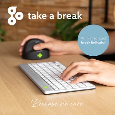 R-Go Tools Ergonomic keyboard R-Go Compact Break, compact keyboard with break software, QWERTY (UK), Bluetooth, white view 13