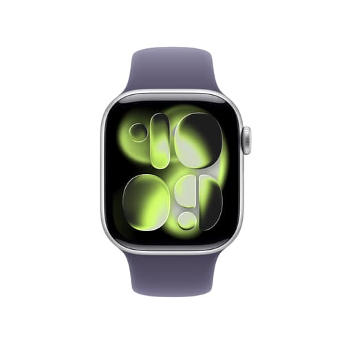 Apple Watch Series 11 GPS 42mm Silver Aluminium Case with Purple Fog Sport Band - S/M