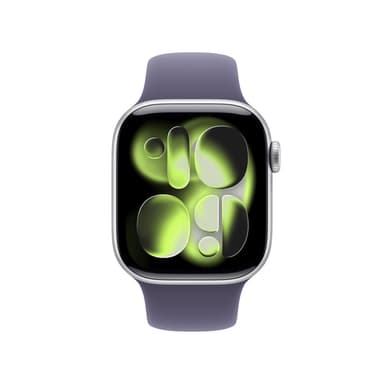Apple Watch Series 11 GPS 42mm Silver Aluminium Case with Purple Fog Sport Band - S/M view 2