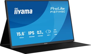 iiyama ProLite P1671HSC-B1 computer monitor 39.6 cm (15.6") 1920 x 1080 pixels Full HD LED Black view 1