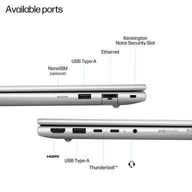 HP EliteBook 6 G1i AI PC Intel Core Ultra 5 225U Laptop 40.6 cm (16") WUXGA 24 GB DDR5-SDRAM 512 GB SSD Wi-Fi 6E (802.11ax) Windows 11 Pro Silver view 4