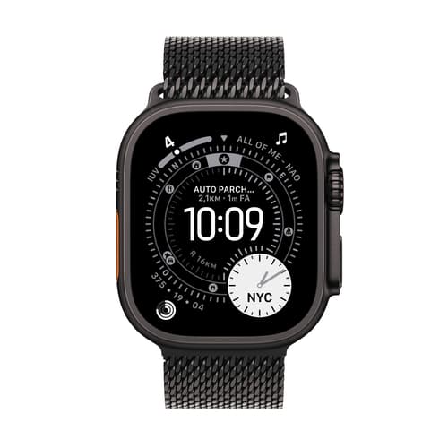 Apple Watch Ultra 3 GPS + Cellular 49mm Black Titanium Case with Black Titanium Milanese Loop - Medium