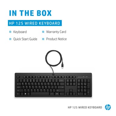 HP 125 Wired Keyboard view 2