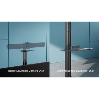 Manhattan Trolley Mount Stand for TV & Monitors (crank handle height adjust), For screens: 37" to 65", VESA compatibility: all between 200x200 to 600x400mm -check the dimensions of the four mounting holes on back of screen to ensure it fits, Max 70kg,1120 to 1570mm view 5