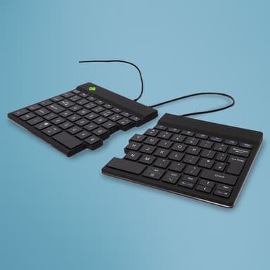 R-Go Tools Ergonomic keyboard R-Go Split Break v2 with break software, ergonomic split keyboard, QWERTY (UK), Wired, black view 1