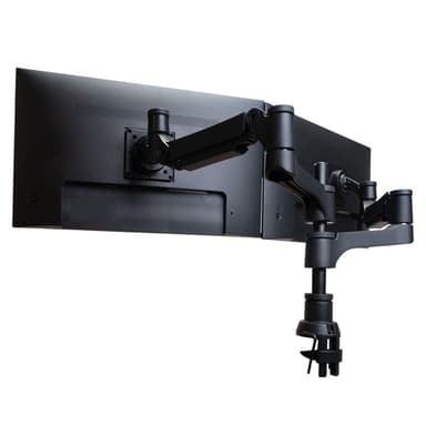 R-Go Tools Monitor arm R-Go Caparo Dual, for two monitors, adjustable with gas spring, 3-9 kg load capacity, 100% circular, black view 2
