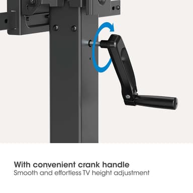 Manhattan Trolley Mount Stand for TV & Monitors (crank handle height adjust), For screens: 37" to 120",VESA compatibility:all between 200x200 to 1000x600mm -check the dimensions of the four mounting holes on back of screen to ensure it fits,Max 120kg,1180 to 1630mm view 6