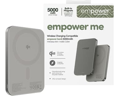 PanzerGlass empower™ by ® empower™ Bank | 5000mAh | Titanium Wireless charging view 2