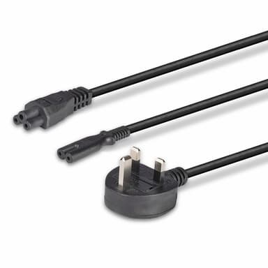 Lindy 2.5m UK 3 Pin Plug to IEC C5 & IEC C7 Splitter Extension Cable, Black view 5