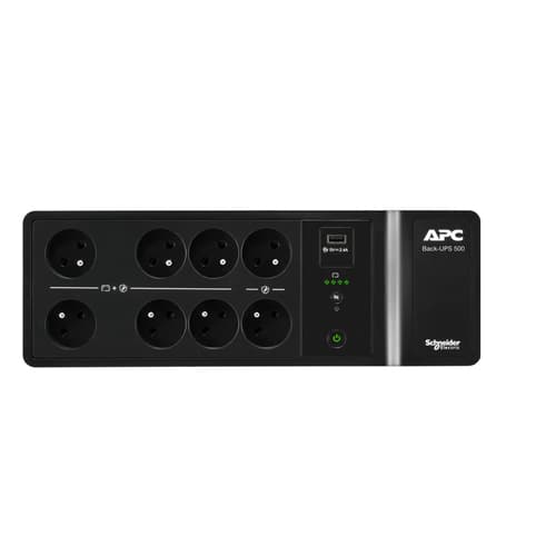 APC Back-UPS, 500VA/300W Floor/Wall Mount, 230V, 8x French/Belgian outlets, USB Type A Port, User Replaceable Battery
