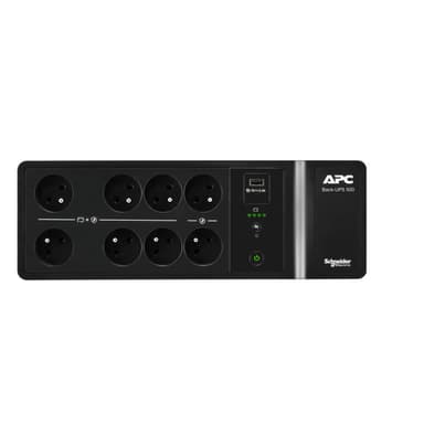 APC Back-UPS, 500VA/300W Floor/Wall Mount, 230V, 8x French/Belgian outlets, USB Type A Port, User Replaceable Battery view 2