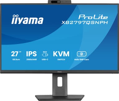 iiyama ProLite XB2797QSNPH-B1 computer monitor 68.6 cm (27") 2560 x 1440 pixels Quad HD LED Black view 3