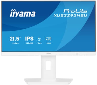 iiyama ProLite XUB2293HSU-W7 computer monitor 54.6 cm (21.5") 1920 x 1080 pixels Full HD LED White view 3