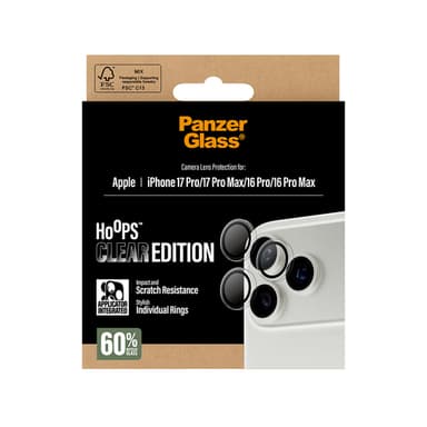 PanzerGlass ® Hoops® Camera Lens Protector Transparent iPhone 17 Pro | iPhone 17 Pro Max | iPhone 16 Pro | 16 Pro Max Clear screen protector Apple 1 pc(s) view 3