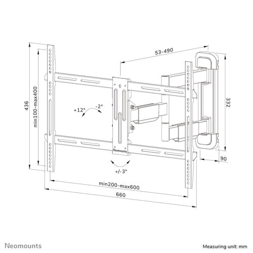 Neomounts WL40-550BL16 TV mount wall 40-65" - full motion - easy install