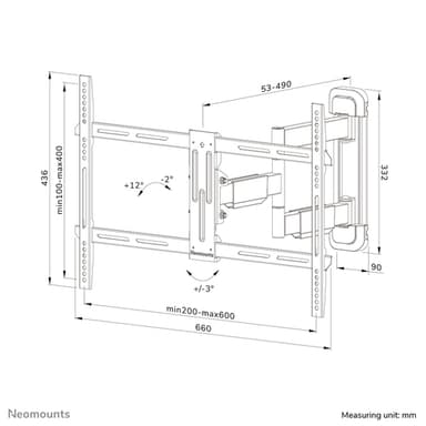 Neomounts WL40-550BL16 TV mount wall 40-65" - full motion - easy install view 17