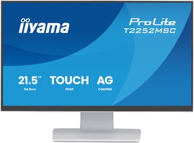 iiyama ProLite T2252MSC-W2AG computer monitor 54.6 cm (21.5") 1920 x 1080 pixels Full HD LCD Touchscreen White view 3