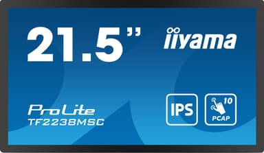 iiyama TF2238MSC-B1 computer monitor 53.3 cm (21") 1920 x 1080 pixels Full HD LED Touchscreen Black view 2
