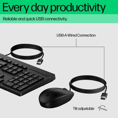 HP 225 Wired Mouse and Keyboard Combo view 2
