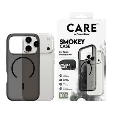 PanzerGlass CARE™ by ® Smokey Case w. Black MagSafe iPhone 17 Pro view 2