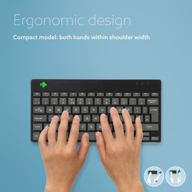 R-Go Tools Ergonomic keyboard R-Go Compact Break, compact keyboard with break software, QWERTY (UK), Bluetooth, black view 9