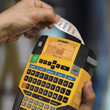 DYMO RHINO 4200 Industrial Label Maker | QWERTY Keyboard & Time-Saving Hot Keys | Durable Label Printer for Job Sites and Heavy-Duty Labelling Jobs view 4