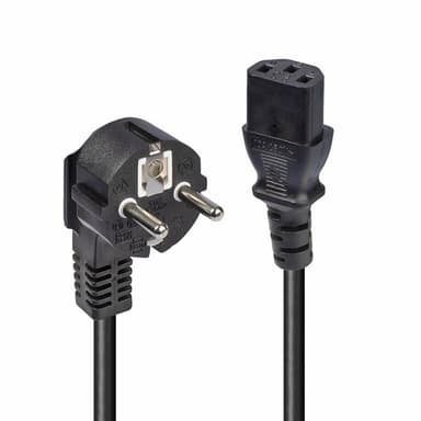 Lindy 3m Schuko 2 Pin Plug to IEC C13 Power Cable, Black view 1