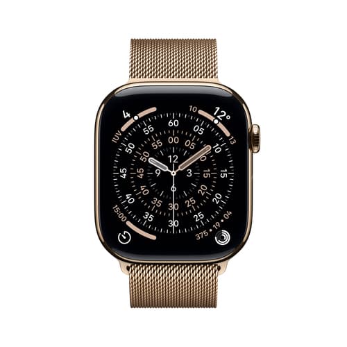 Apple Watch Series 11 GPS + Cellular 46mm Gold Titanium Case with Gold Milanese Loop - M/L
