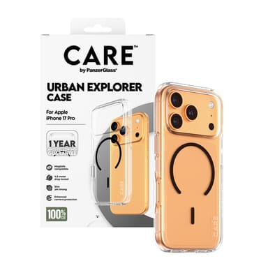 PanzerGlass CARE™ by ® Urban Explorer Case Transparent w. Black MagSafe iPhone 17 Pro view 5