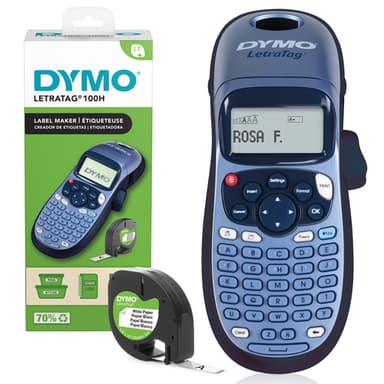 DYMO LetraTag LT-100H Handheld Label Maker | ABC Keyboard Label Printer with Easy-to-Use13 Character LCD Screen | for Home or Office | Blue view 2