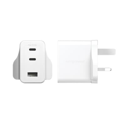 PanzerGlass empower™ by ® Turbo 70W Charger incl. 2 x USB-C + USB-A | UK Plug | Silver White view 5