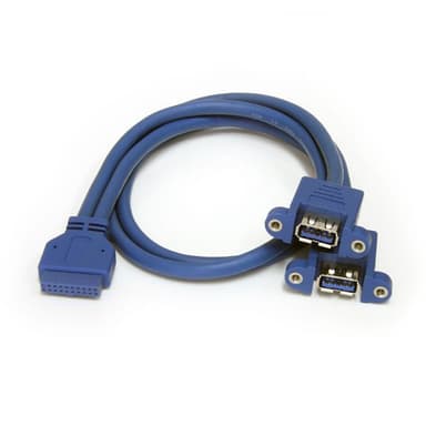 StarTech.com 2 Port Panel Mount USB 3.0 (5Gbps) Cable - USB A to Motherboard Header Cable F/F view 1