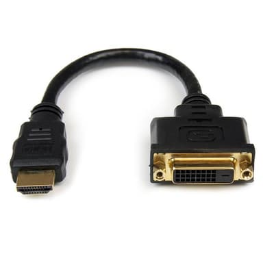 StarTech.com 8in HDMI to DVI-D Video Cable Adapter - HDMI Male to DVI Female view 1