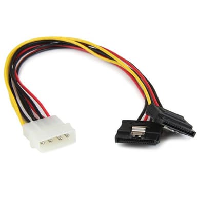 StarTech.com 12in LP4 to 2x Latching SATA Power Y Cable Splitter Adapter - 4 Pin LP4 to Dual SATA view 1