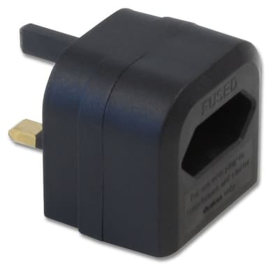 Lindy Euro Transformer to UK Adapter Plug, Black view 1