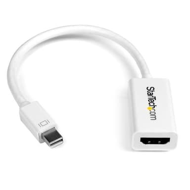 StarTech.com Mini DisplayPort to HDMI Adapter - Active mDP to HDMI Video Converter - 4K 30Hz - Mini DP or Thunderbolt 1/2 Mac/PC to HDMI Monitor/TV/Display - mDP 1.2 to HDMI Adapter Dongle - White view 1
