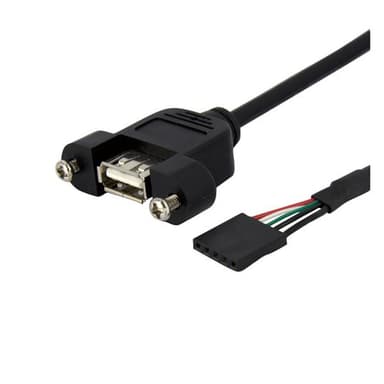 StarTech.com 3 ft Panel Mount USB Cable - USB A to Motherboard Header Cable F/F view 1