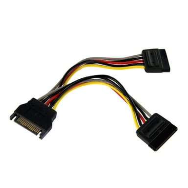 StarTech.com 6in SATA Power Y Splitter Cable Adapter - M/F view 1